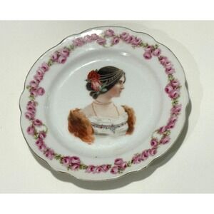 Imperial Crown Austria Plate Juliet Portrait Plate 6" Porcelain Floral Saucer